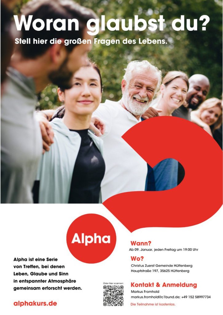 Einladungsplakat Alphakurs 2026 in Hüttenberg